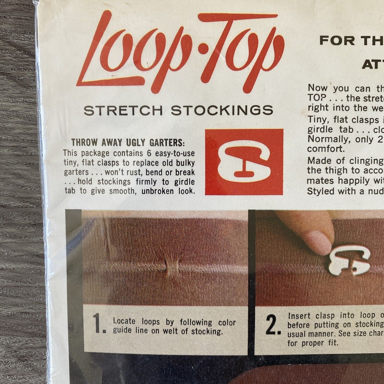 VTG Loop Top Stretch Girdle Stockings Size 1 Small Coffee New Sealed 60&rsquo;s 70&rsquo;s