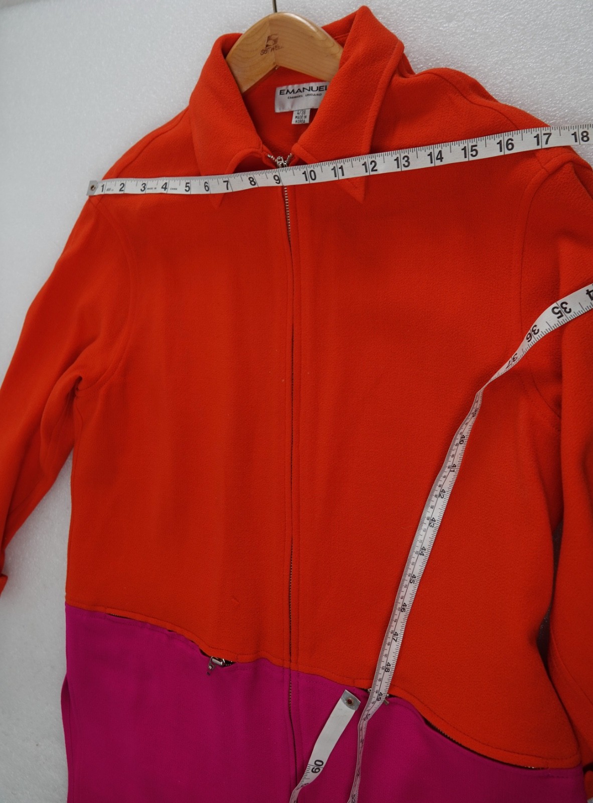 VINTAGE WOMANS EMANUEL UNGARO ORANGE COLORBLOCK 1960&rsquo;S JACKET 4/38