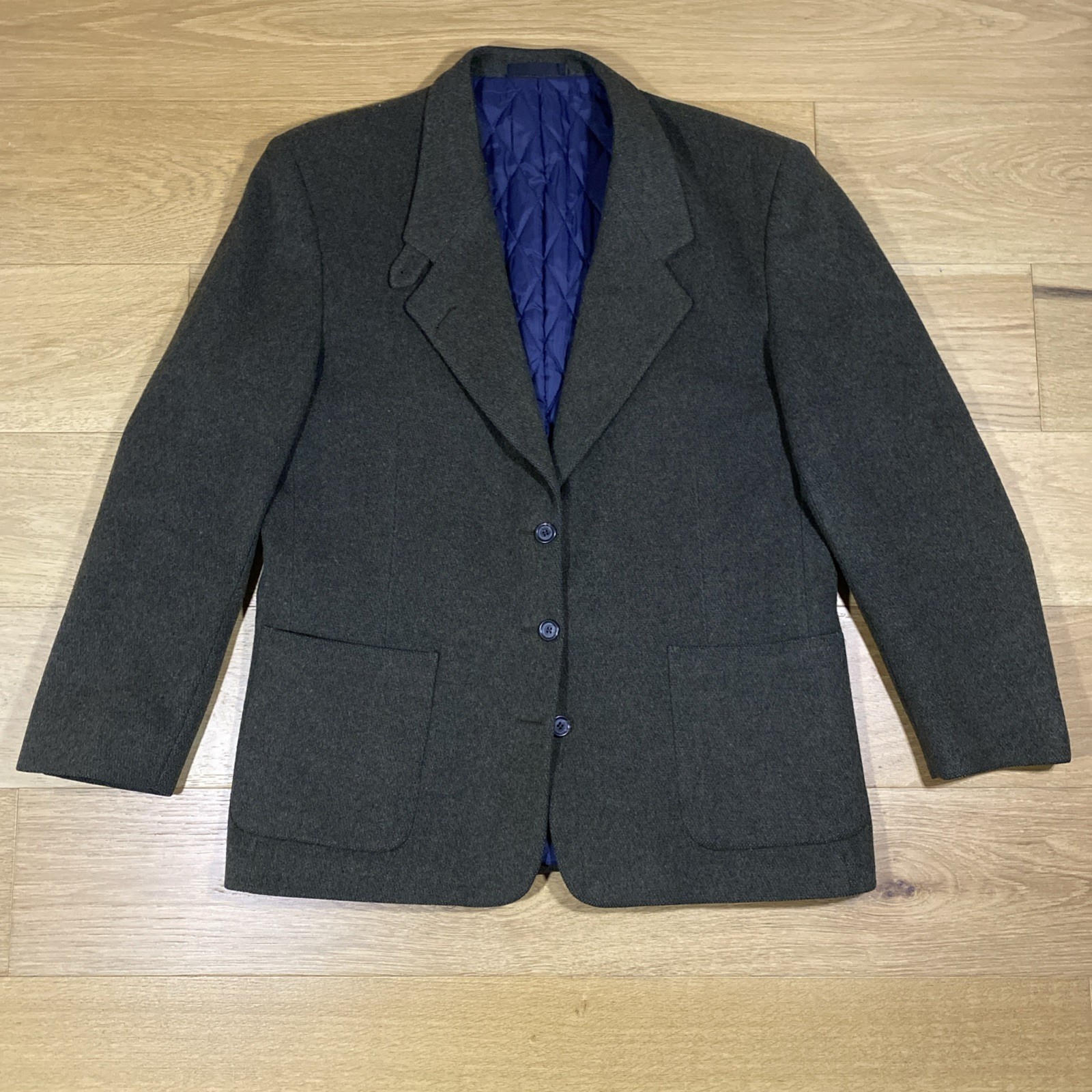 VTG L.L.Bean Wool Blazer Jacket Women&rsquo;s Size 12 Reg Dark Green Tweed USA Made