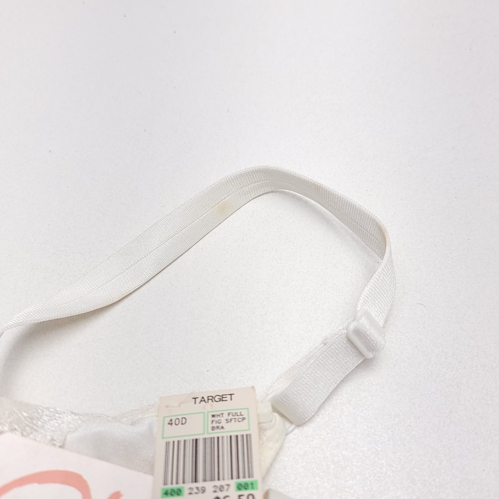 Vintage Gigi White Full Figure Soft Cup Wireless Bra Lace Trim 40D Style 614 NWT