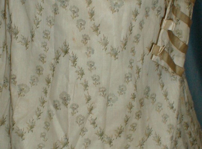 Pretty Antique Dress Victorian 1890 Blue Cornflower Print Puffed Sleeves