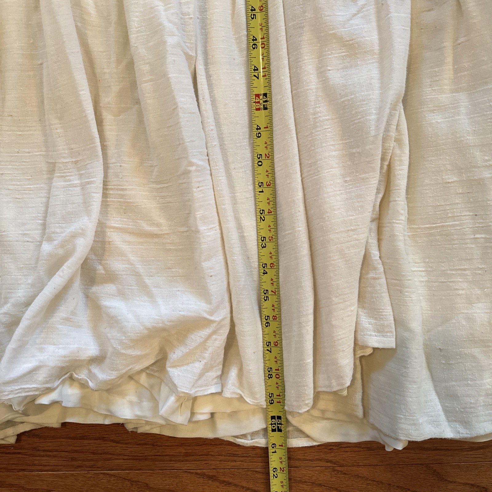 Vtg Handmade Dress 70s Boho Peasant Renaissance White Floral Long 6 8 S M