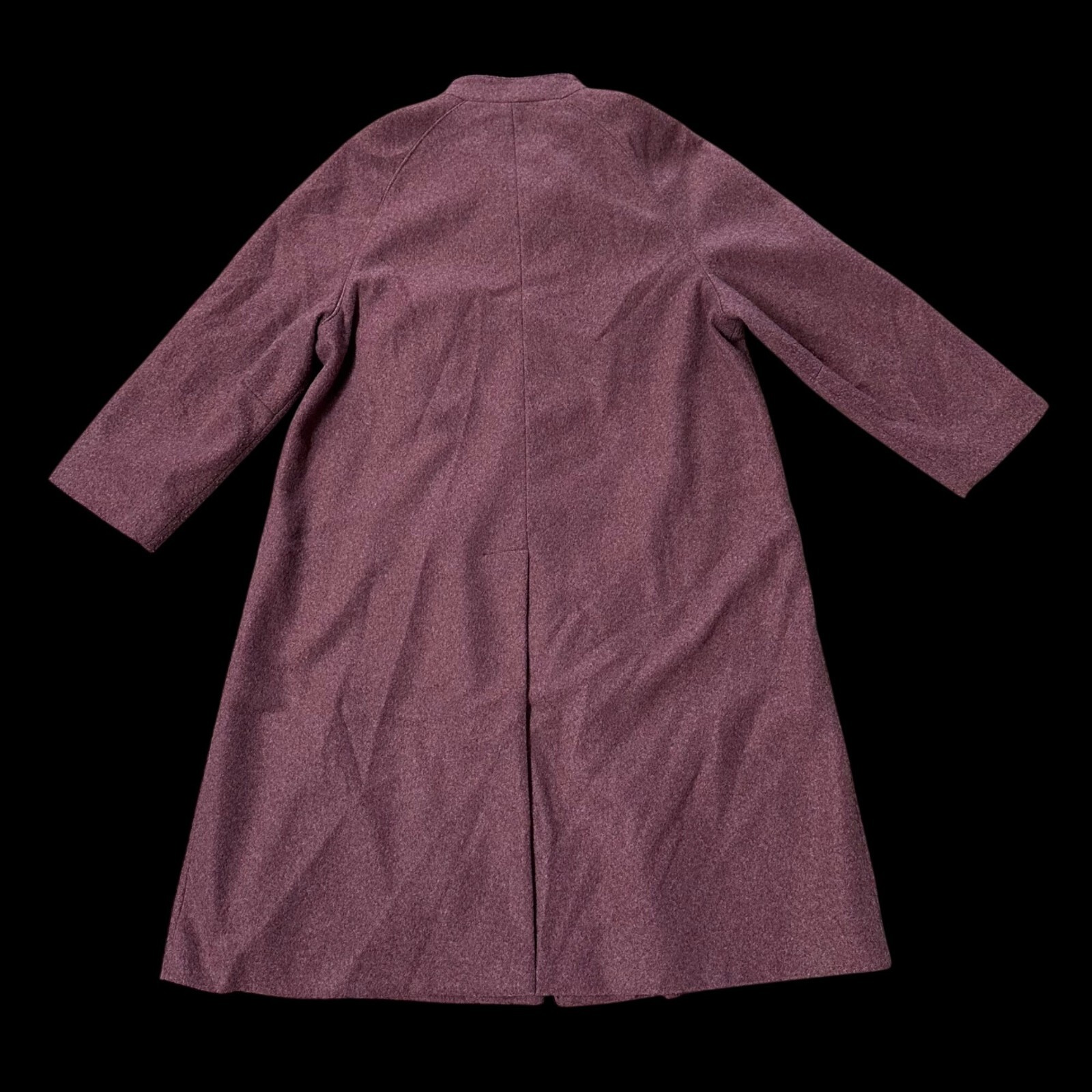 Vintage Womens Coat Sears Button Closure Pockets Mauve Pink 1980s Retro Long