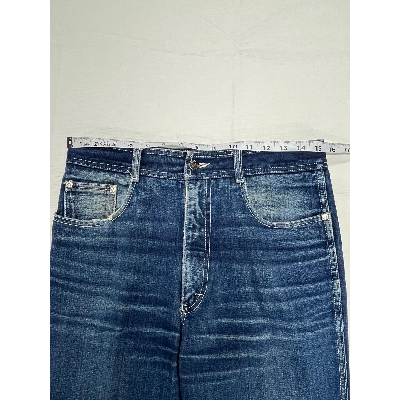 Vintage Jordache Women&rsquo;s Blue Denim Straight Bootcut Frayed Hem Jeans 32 L