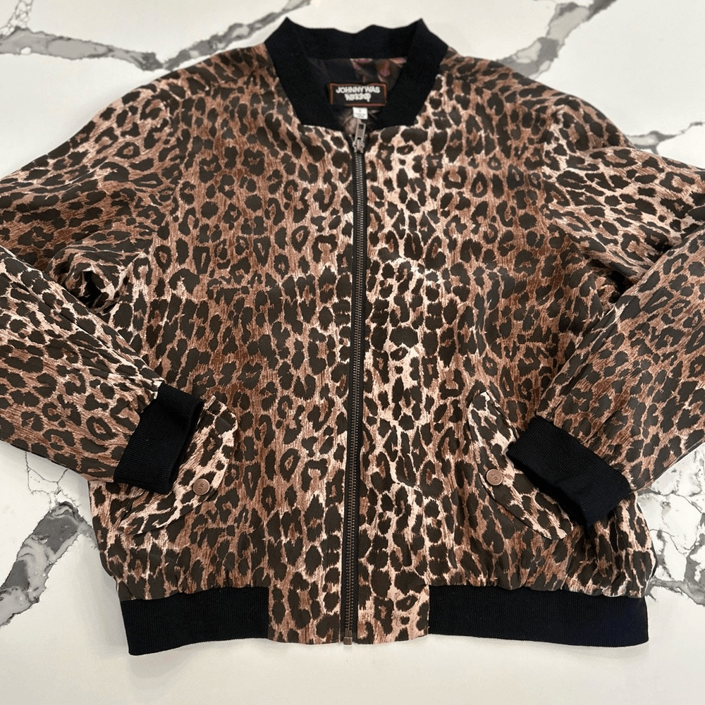 Johnny Was Brown and Black Leopard Print Jacket
