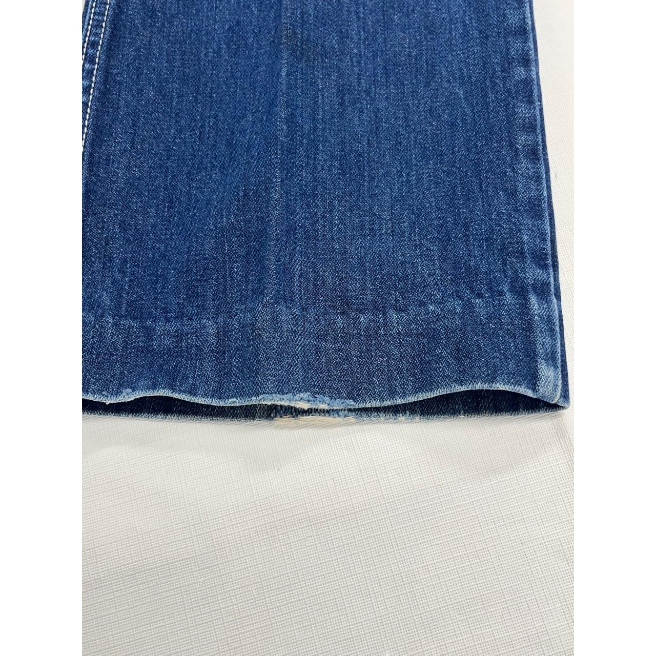 Vintage Jordache Women&rsquo;s Blue Denim Straight Bootcut Frayed Hem Jeans 32 L
