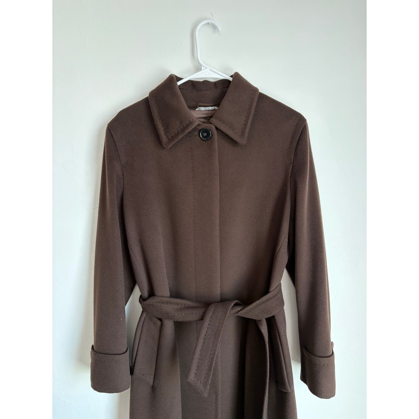 Vintage Max Mara Alpaca Wool Belted City Overcoat Old Money Quiet Luxury Preppy