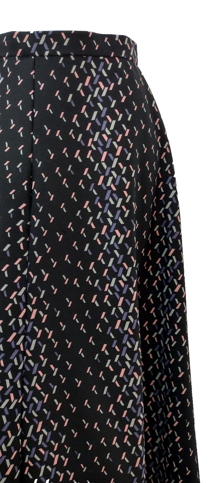 Black Maxi Skirt Geometric Rainbow Pastel Colorful Small 26 Waist VINTAGE