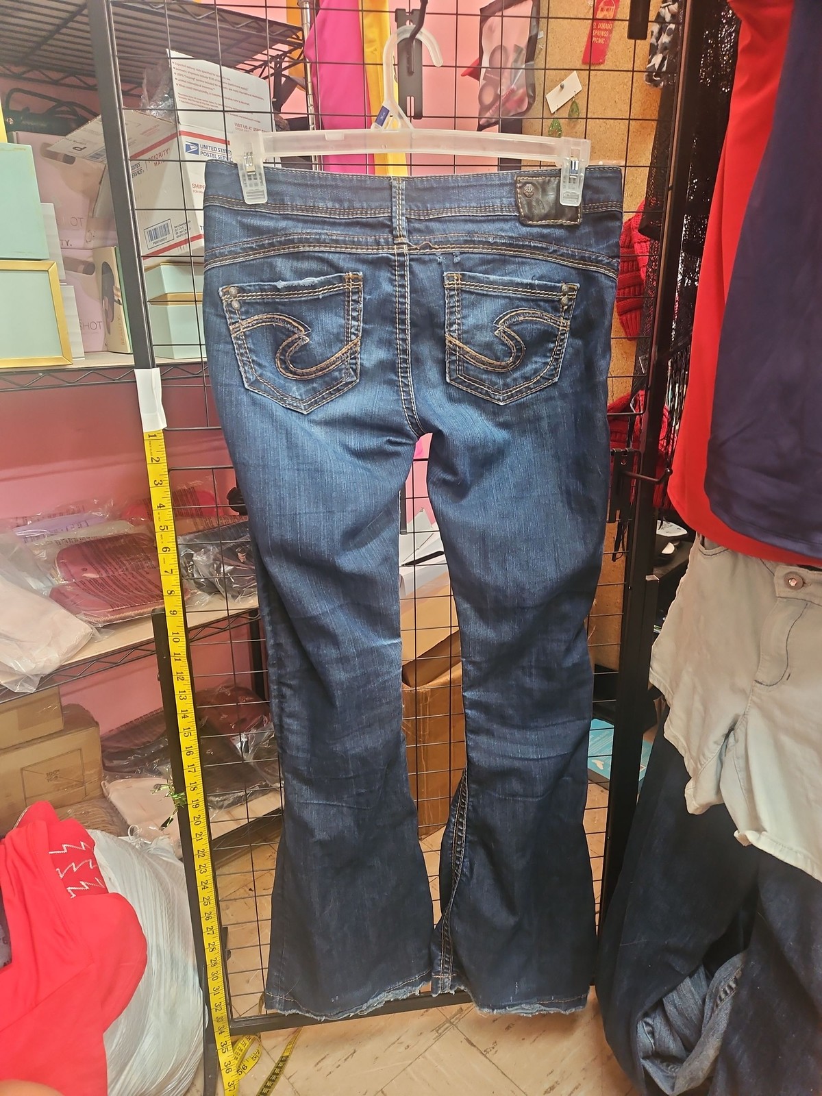 Silver Jeans Suki Mid Bootcut W29 L33 Distressed Blue Denim