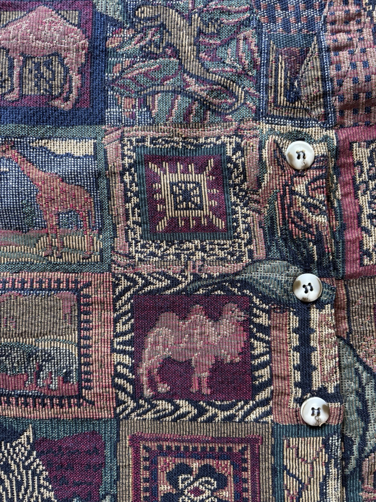 Vintage Tapestry Animal Print Pattern Boho Style Vest Women&rsquo;s XL | On The Verge