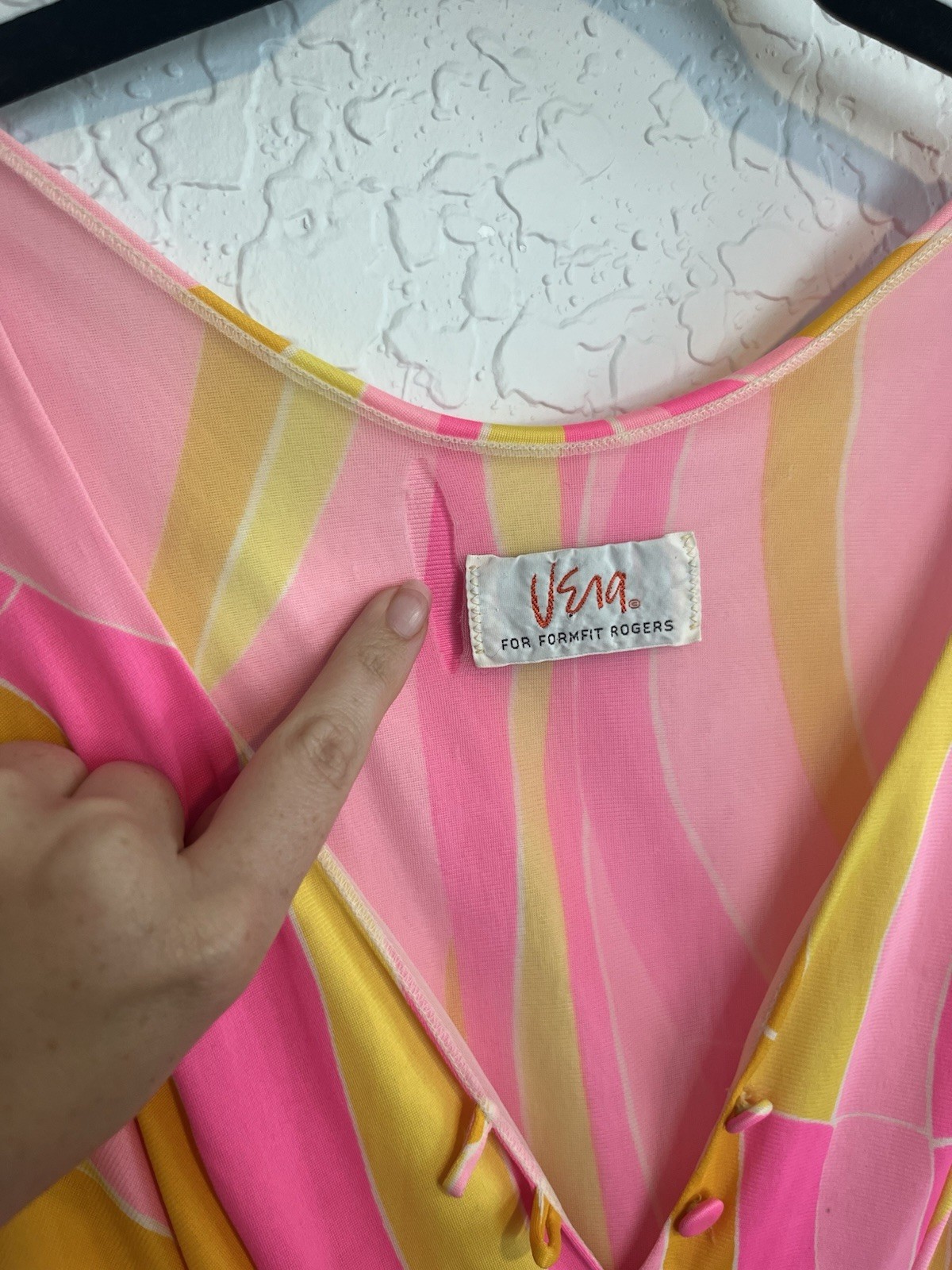 Vintage Vera for Formfit Rogers Maxi Slip Dress Sz Small (8-10) Pucci Print Pink