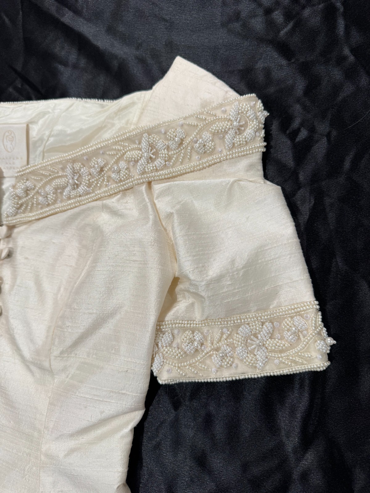 Vintage Romantic Beaded Ivory Blouse Skirt Set Watters Watters Bridal Top Sz 2/4