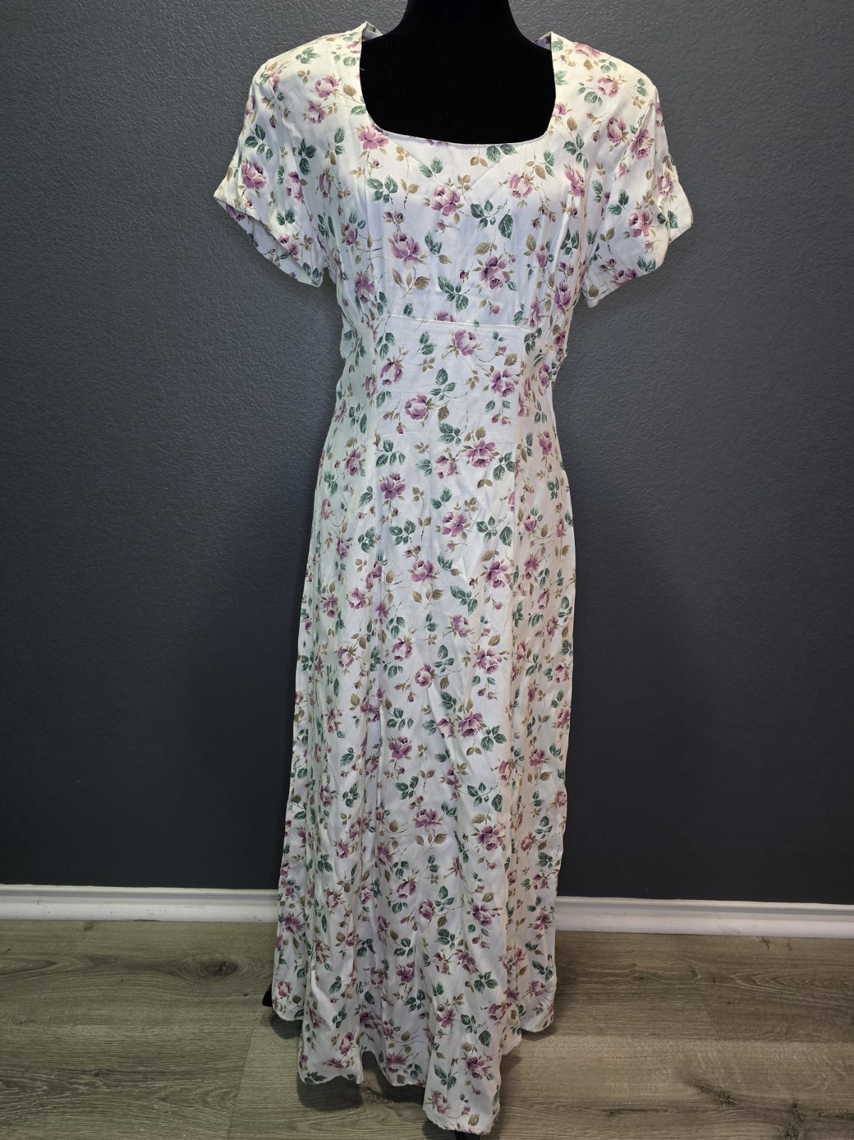 Vintage La Belle Fashions Inc Size 11 Made In USA Empire Waist Shoulder Pads Zip