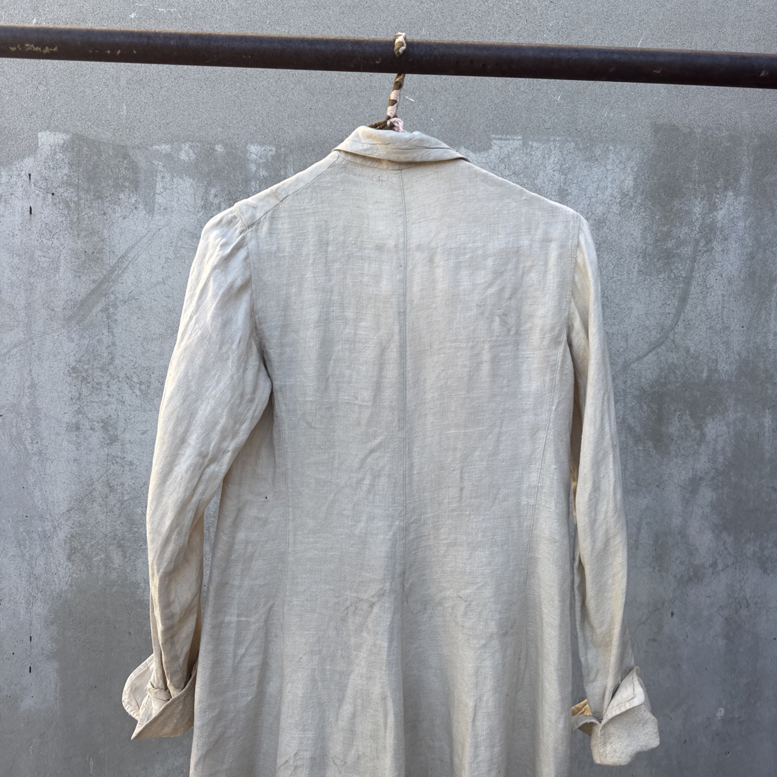 Antique Edwardian Linen Duster Coat Driving Sportswear Full Length Vintage