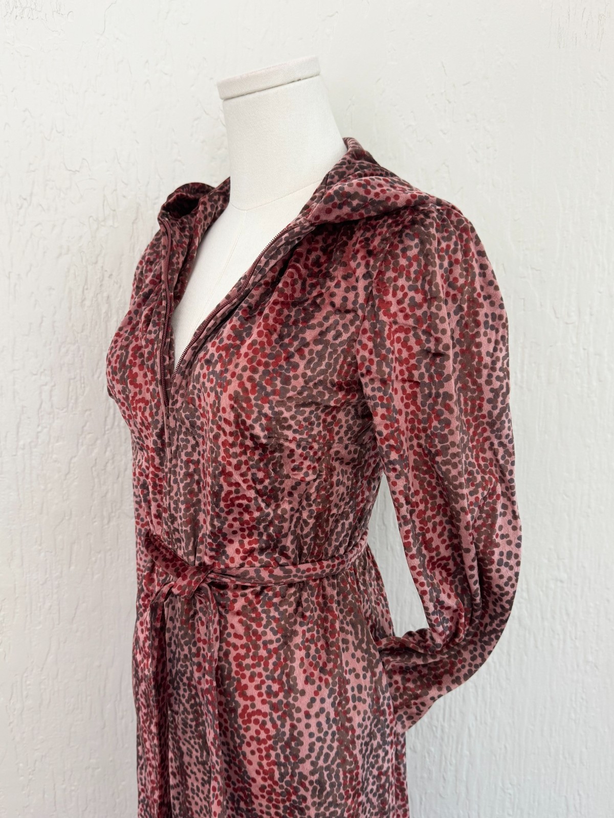 Vintage 1970s Velour Hooded Maxi Dress Witchy Disco Goddess by Carlye