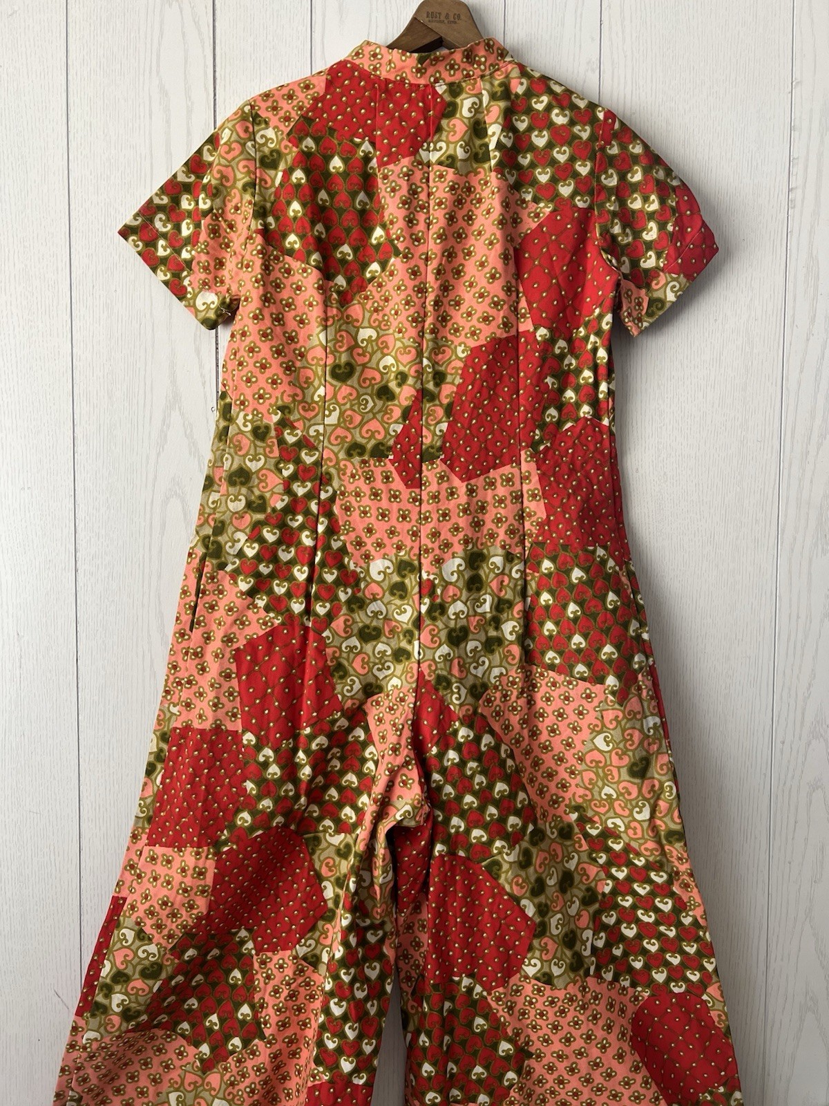 VTG 1960’s Jumpsuit Mod Culotte Psychedelic Handmade Medium LG Green