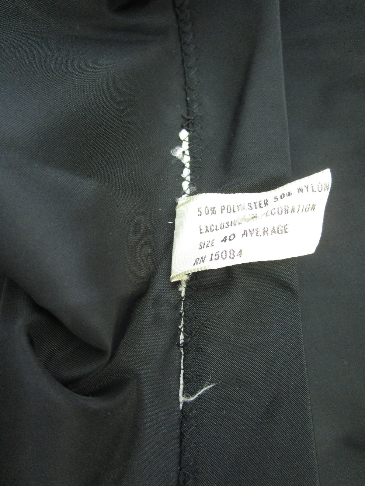 Vtg Pembrooke Black Noisy Poly Nylon Pinup Dress Slip Side Zipper Full Figure 40