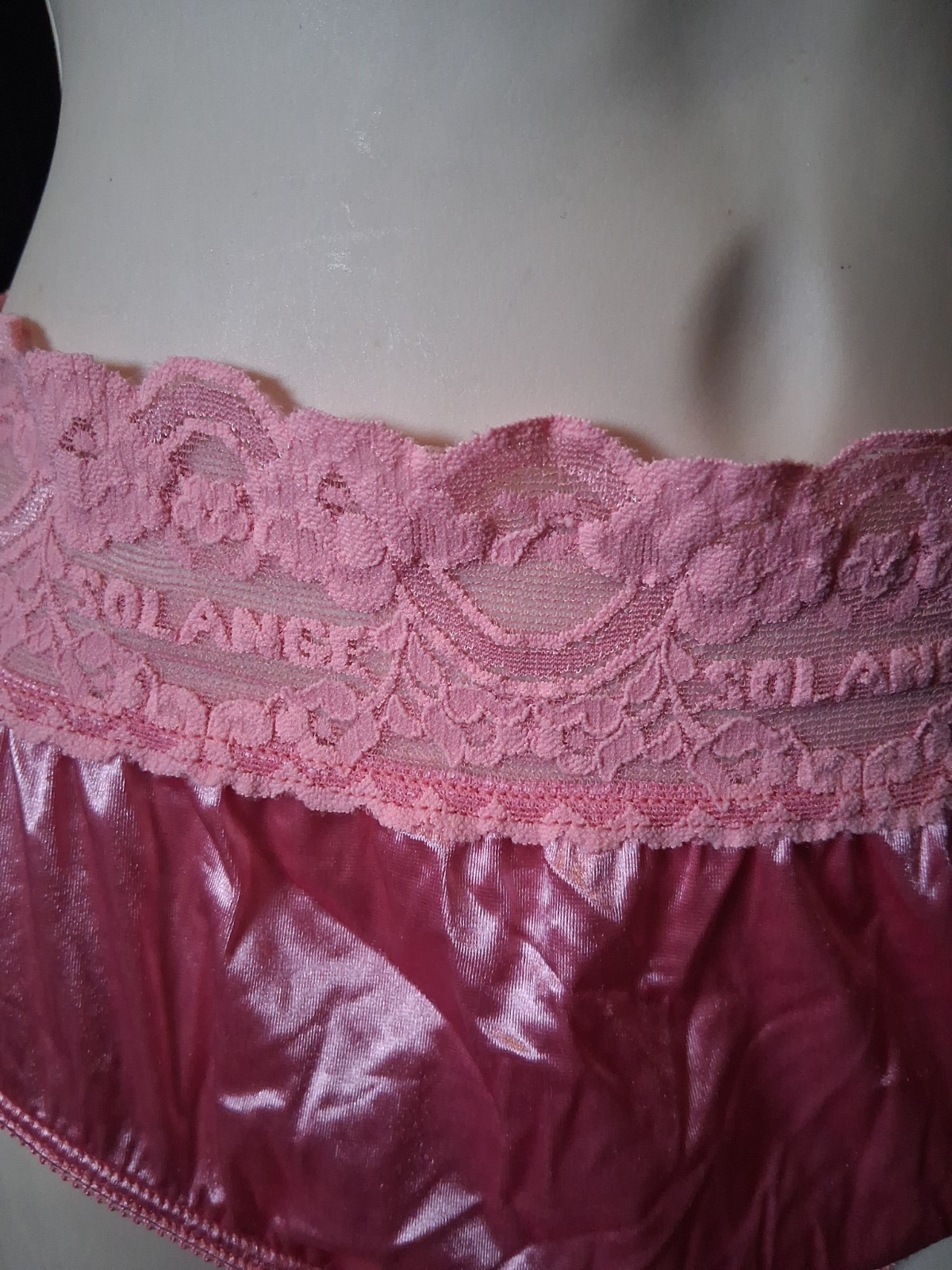 Vintage Solange SECOND SKIN Satin Full Brief Granny Panties, Sz 14/16, New