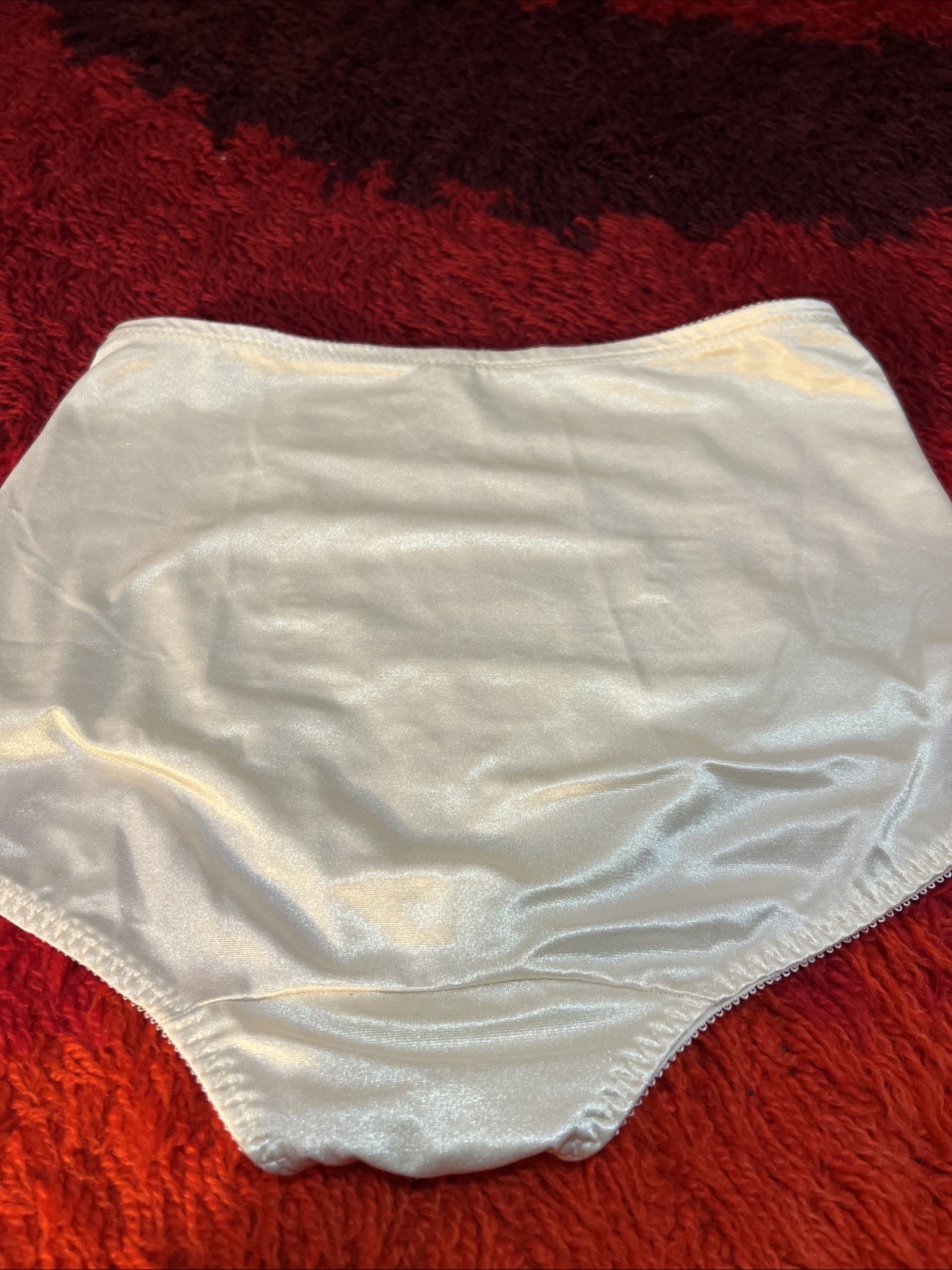 Vtg BALI SATIN SPANDEX LIGHT CONTROL PANTY BRIEF Ivory Large