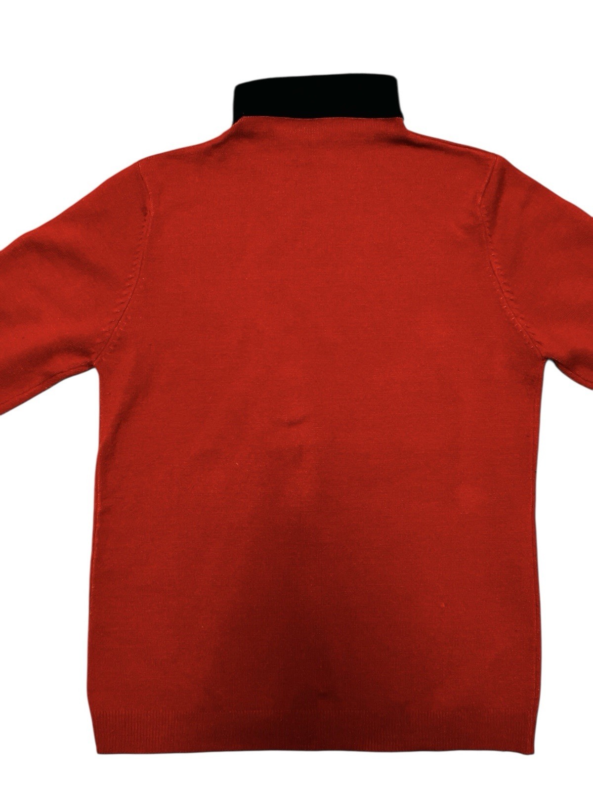 Vintage Asymmetrical Sweater Orange Black Avant-Garde Button Down Mod Knit Small
