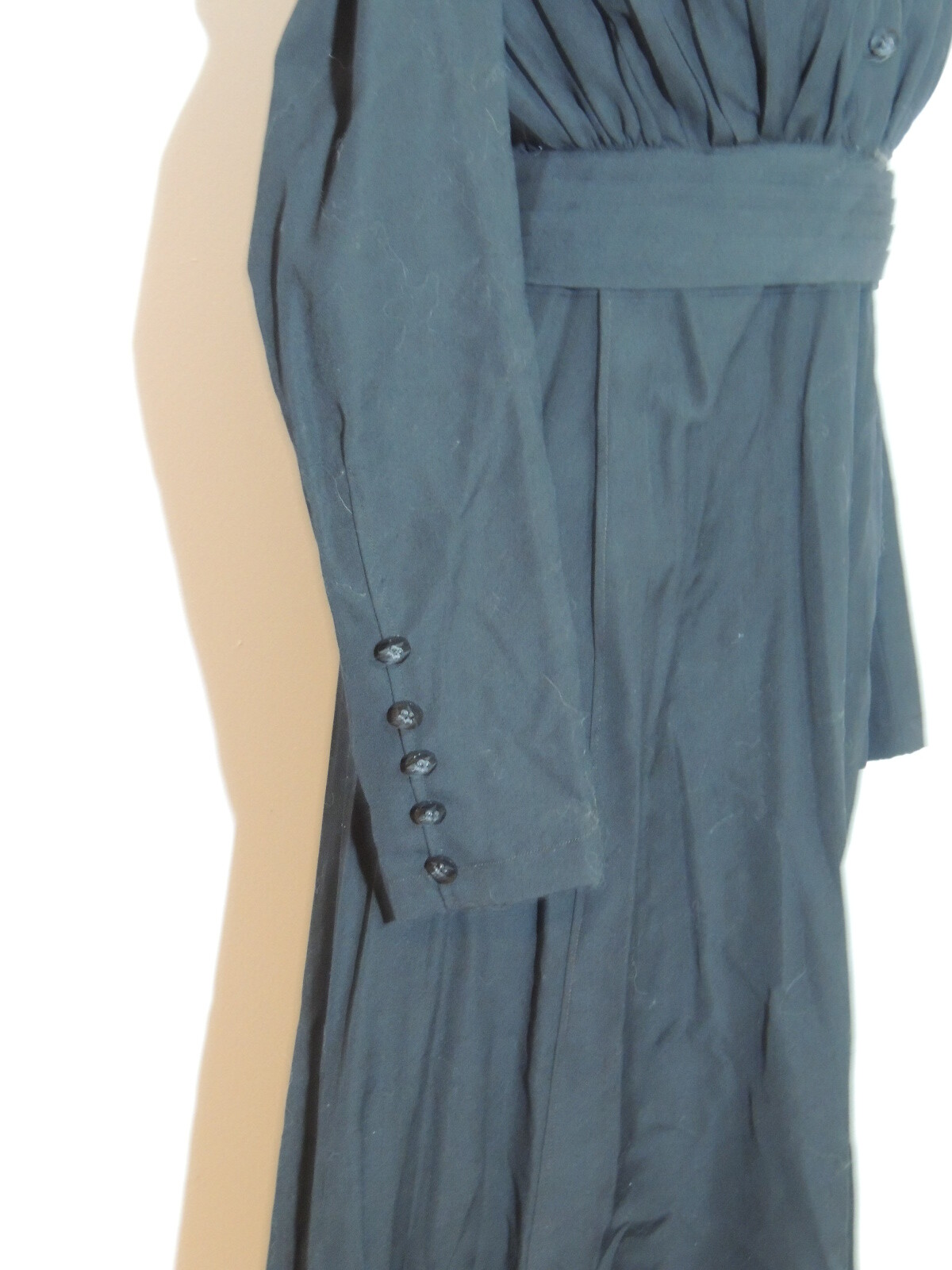 Edwardian / Titanic Era Black Fine Wool Dress Sm