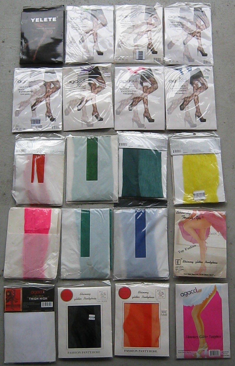 20X AGACCI YELETE SHEERLY TOUCH-UP ULTRA PANTYHOSE THIGH HIGH VARIOUS SIZE COLOR
