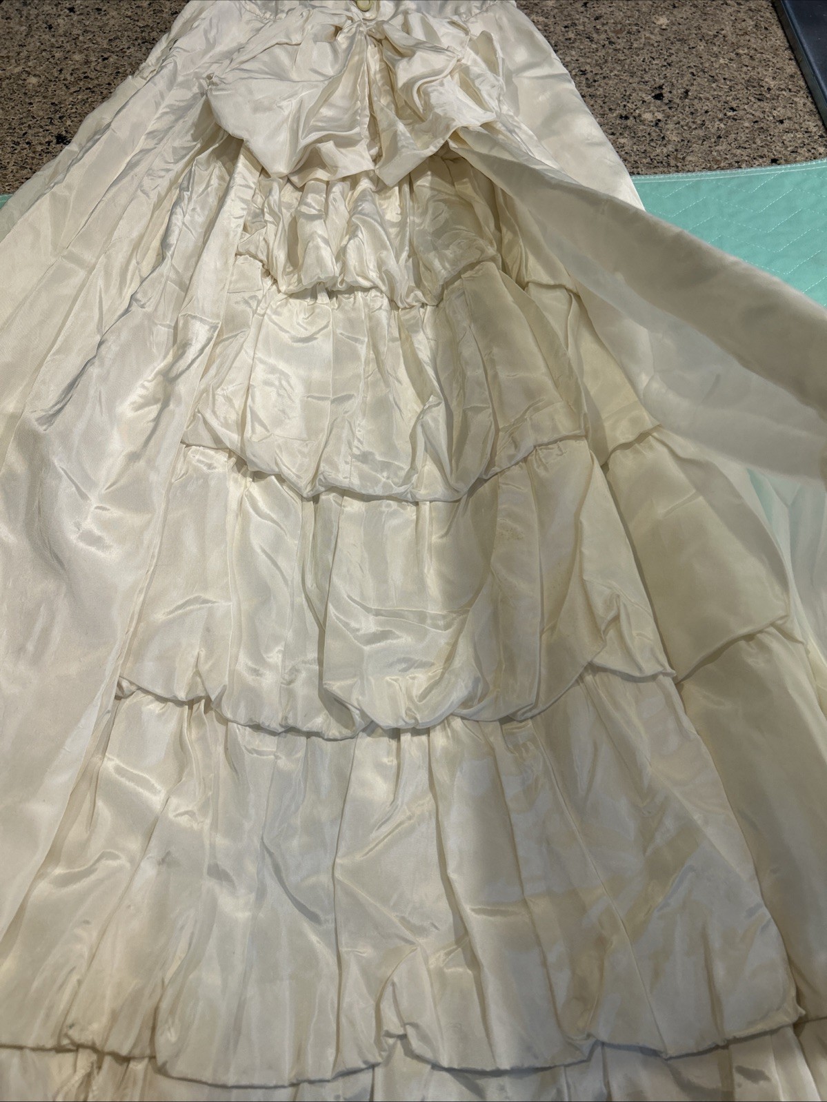 Vintage Ivory Spaghetti Strap Saloon Style Dress Size Small
