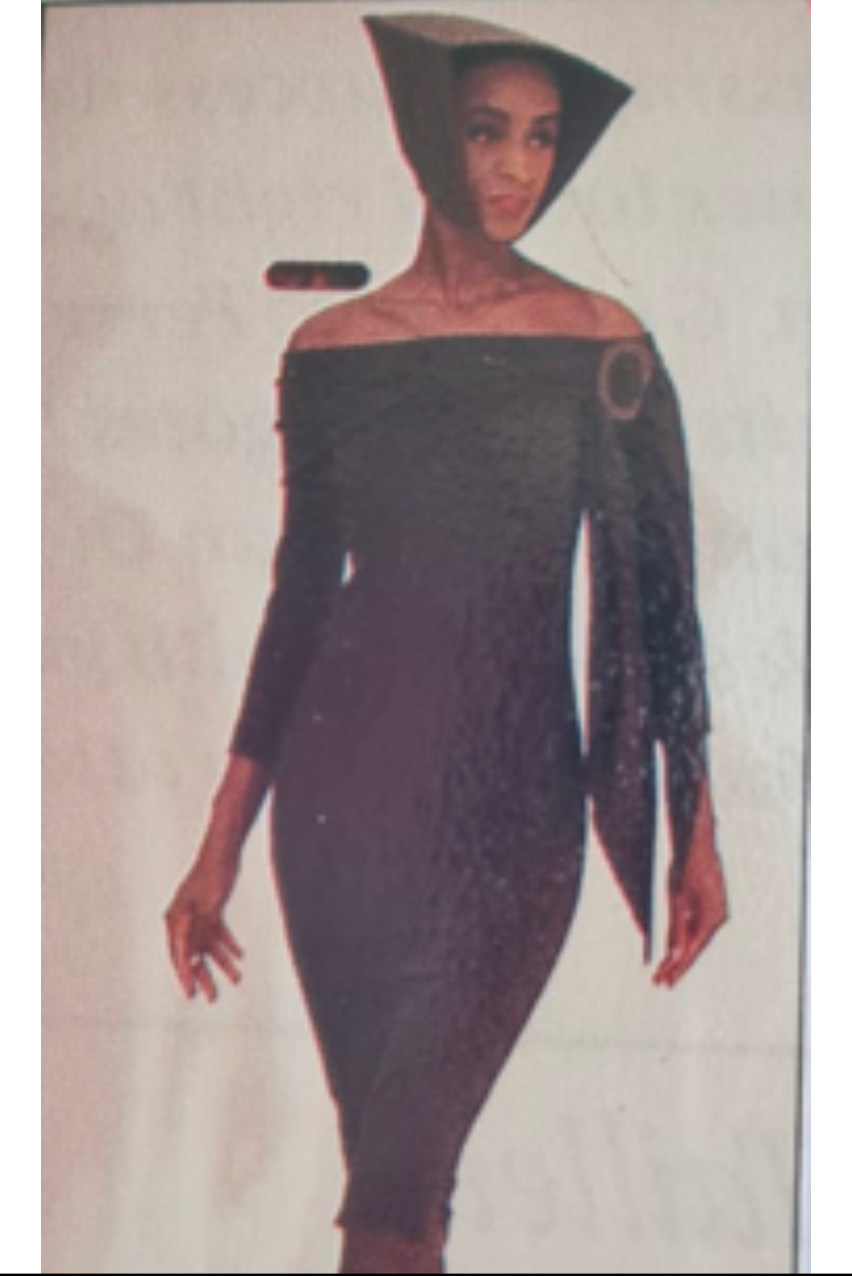 PIERRE CARDIN HAUTE COUTURE – 1989 Brown Wool Knit Dress, Size-4