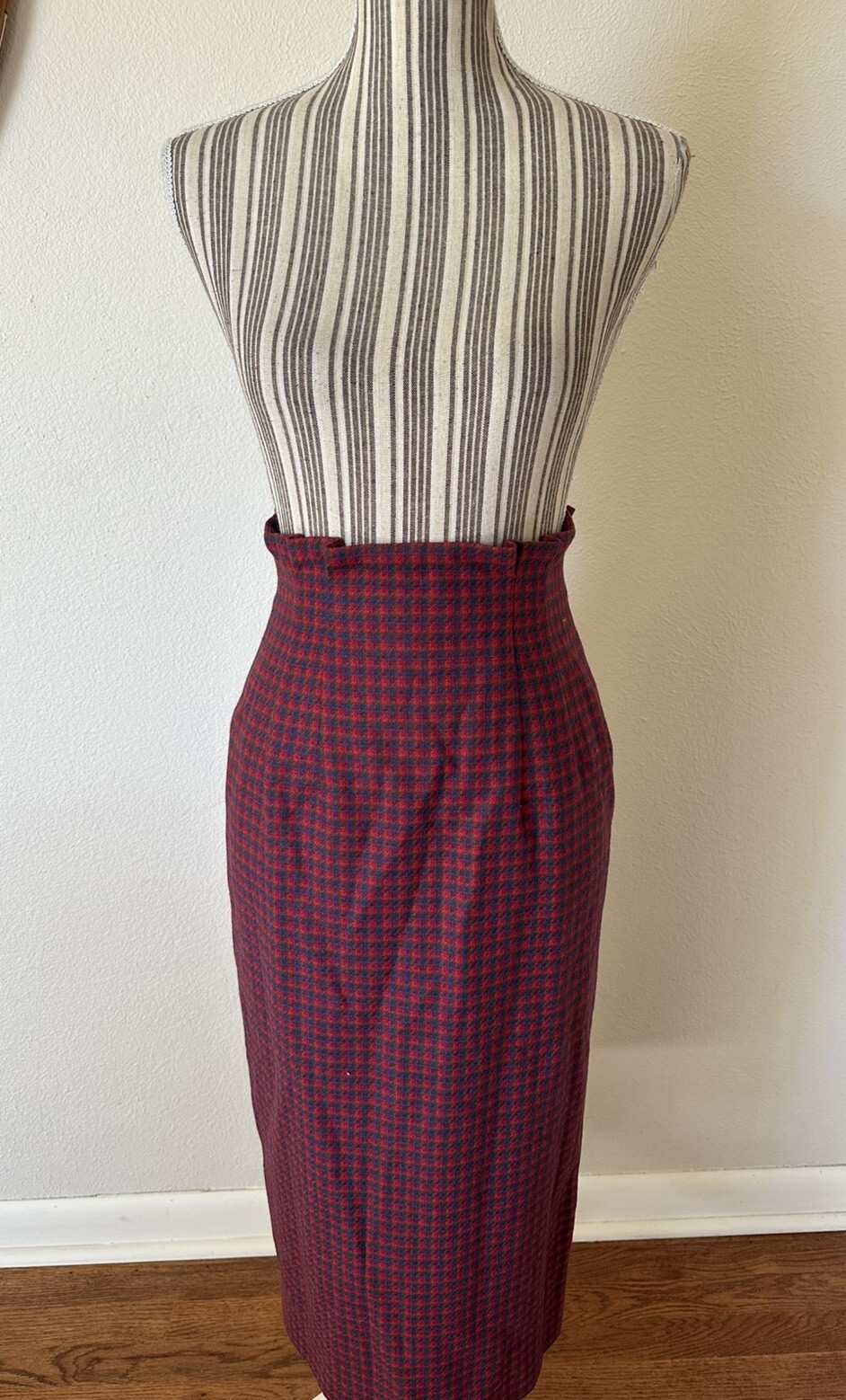 Vintage 80s Cullinane Wool Plaid High Waist Pinup Skirt Woman&rsquo;s XS