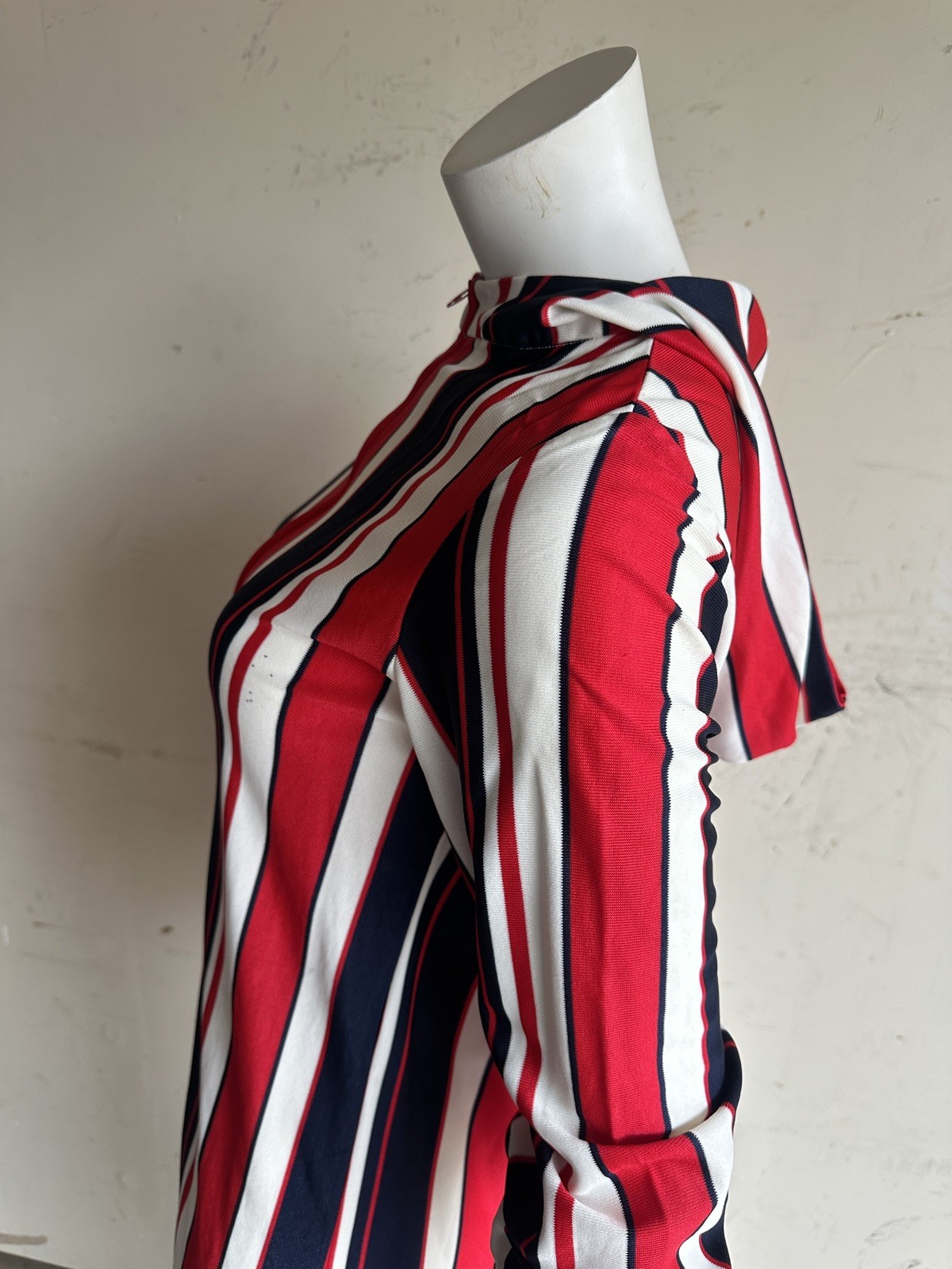 Vintage 60s 70s Striped Hooded Caftan Mod Boho Groovy