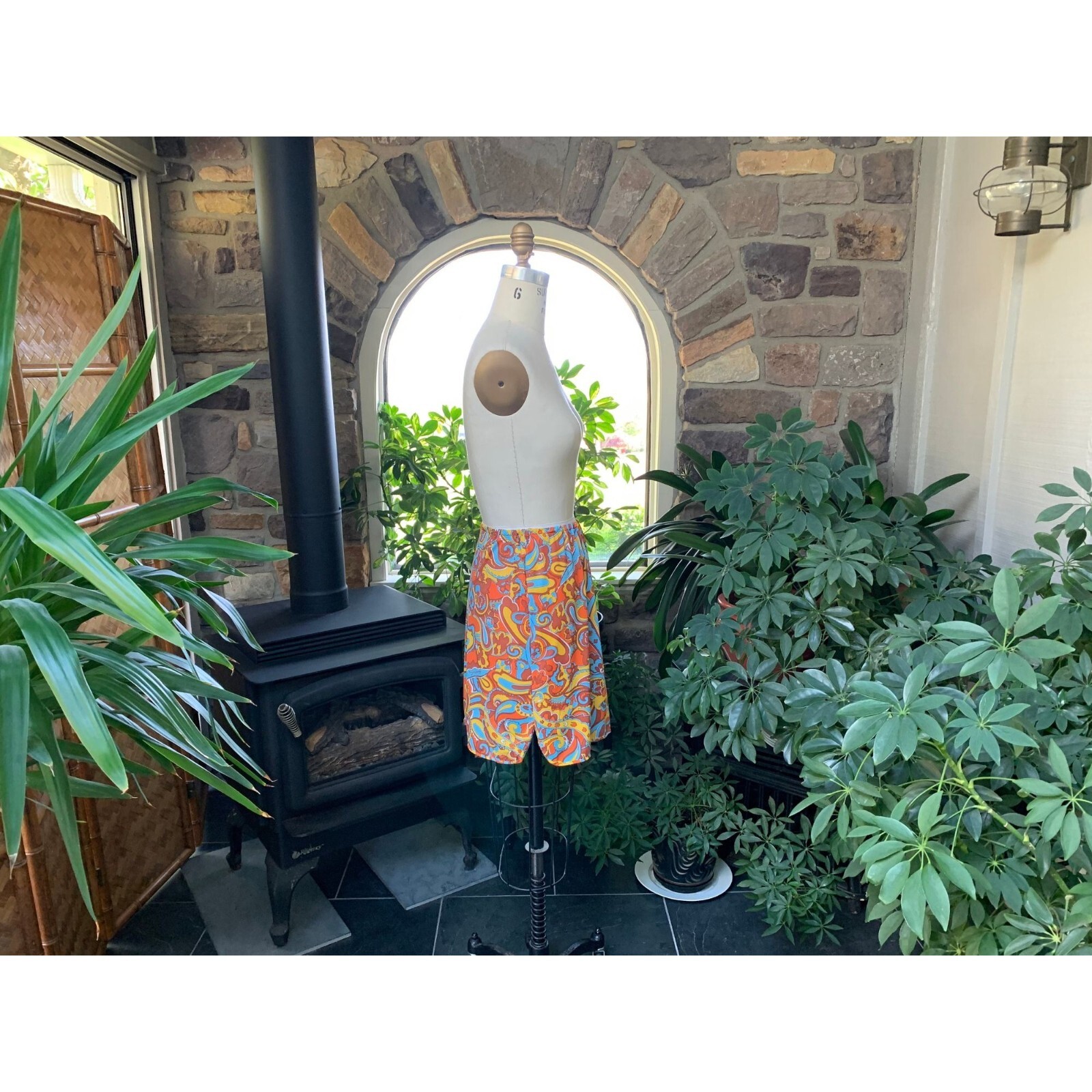 Vintage 1970s Van Raalte Kenneth Jay Lane Paisley Mini Half Slip