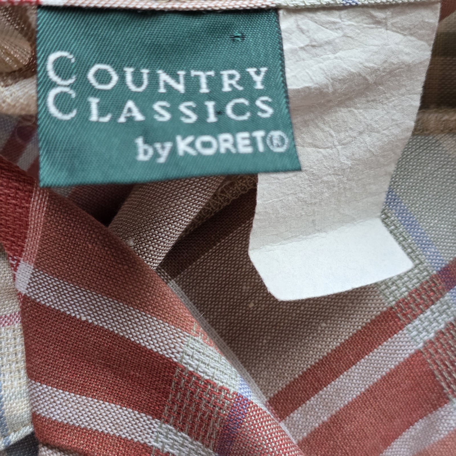 Vintage 90s Koret Plaid 2 Piece Matching Set Women Blouse Culotte Shorts Country