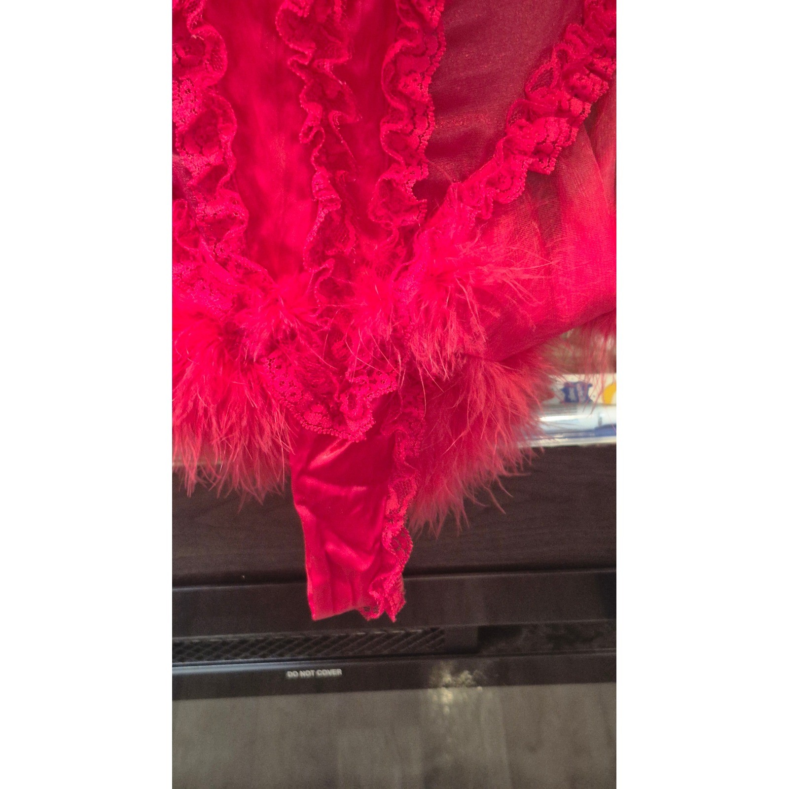 Vintage Faris Style Marabou Feather Teddy Boudoir Lingerie Pin Up Glam L