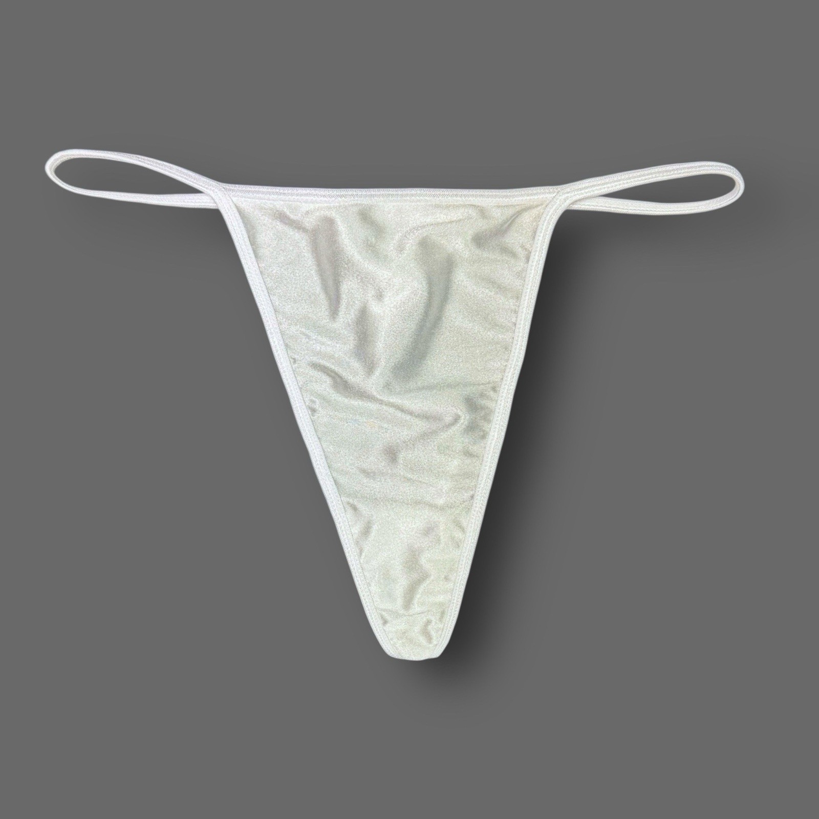 Satin V-String Hi-Cut Thong Ivory S
