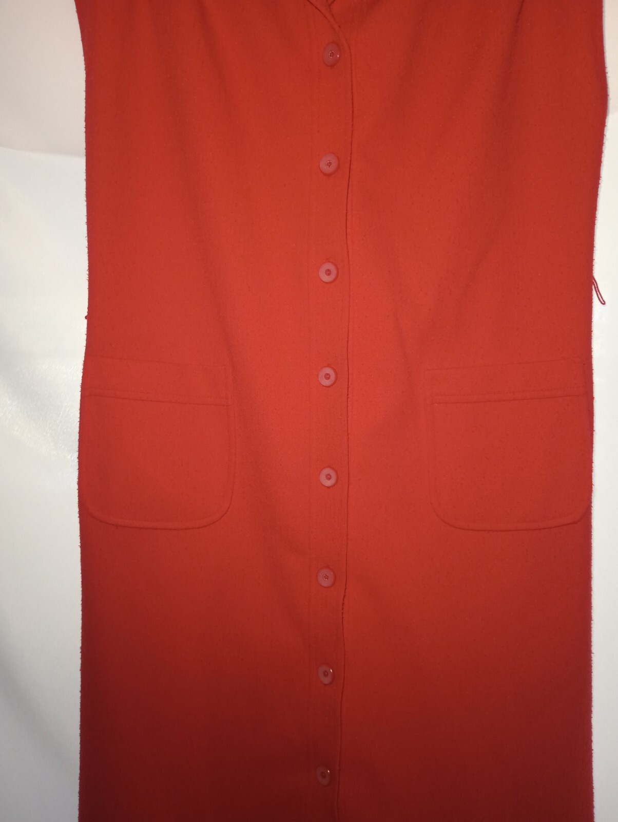 60 – 70&rsquo;s – Handmade Solid Red Dress – Size 14 – Nightgown Housecoat Vintage
