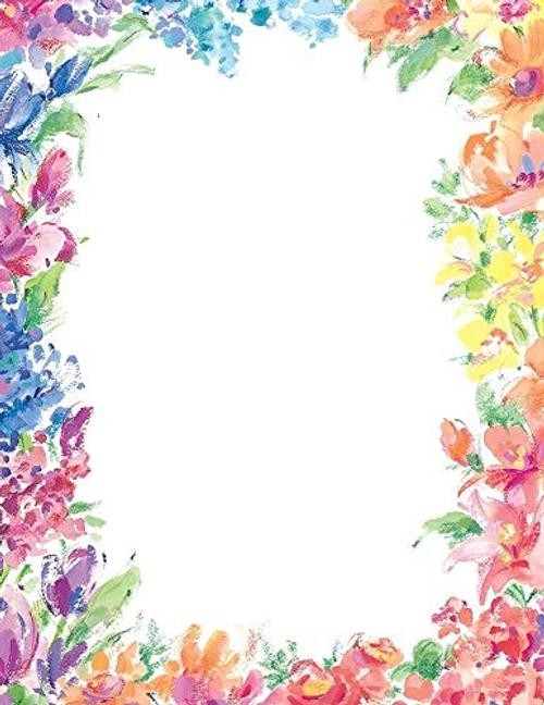 Bright Floral Letterhead, 80 Count, 8.5&Prime;x11&Prime; (2014333) 80 Sheets