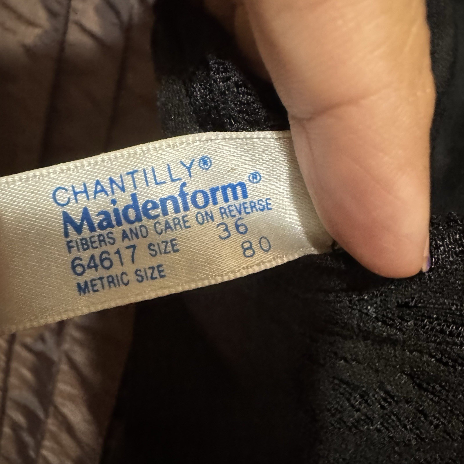 Chantilly Maidenform Black Teddy 64617 Satin Lace Women’s Size 36 Vintage