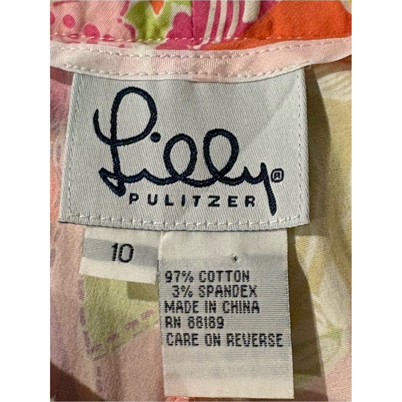 Vintage Lilly Pulitzer White Tag Patchwork Capri 10 Tropical Resort Preppy SEC