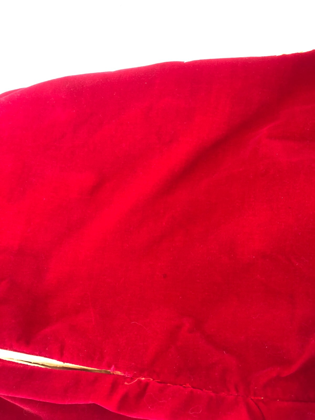 VINTAGE Handmade Oriental MEDIUM Red Velvet-Like Dress #ND