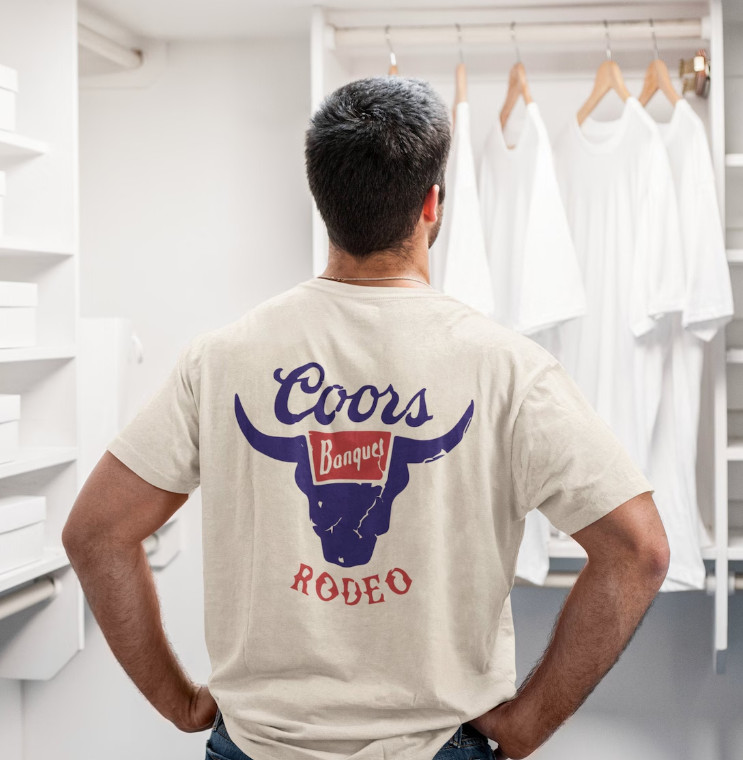 Coors rodeo retro inspired tee, Coors banquet t shirt