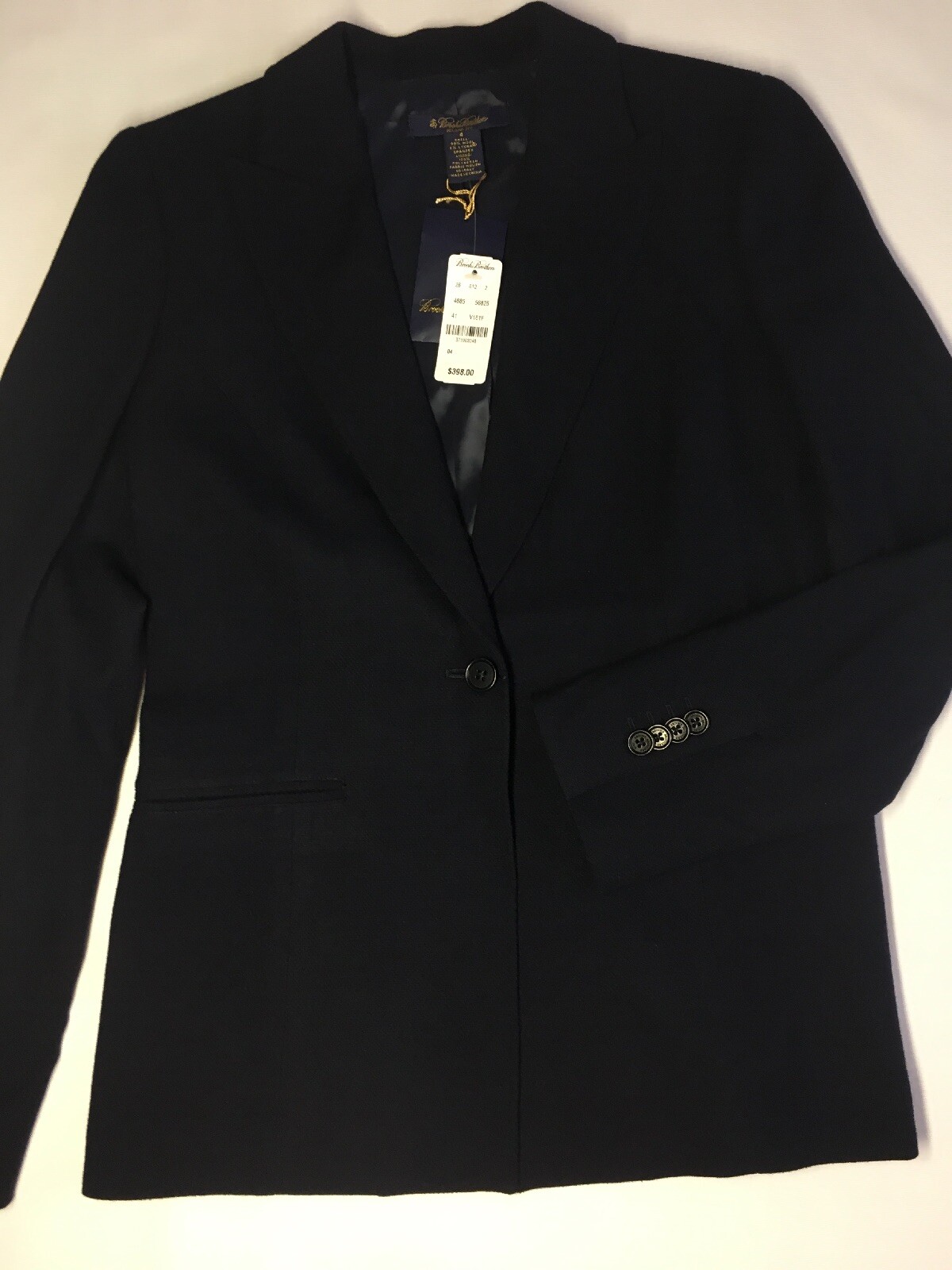 Brooks Brothers Milano Fit Blazer Jacket Size 4 Navy Blue Women’s NWT $398 MSRP