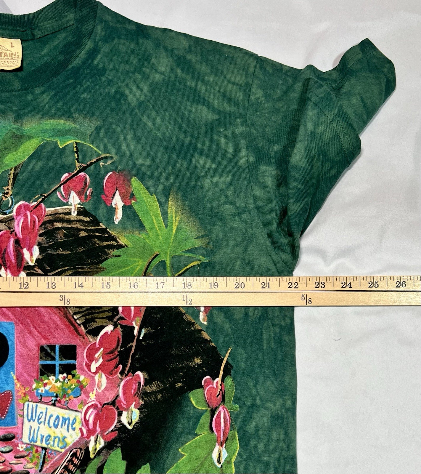 Vtg 2001 The Mountain Birdhouse T-Shirt NWT Deadstock Organic Cotton Wren Bird L
