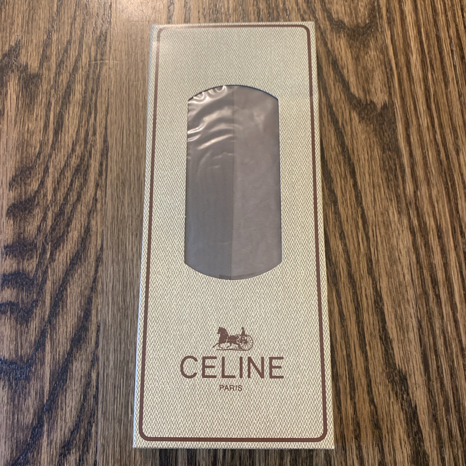 Celine Vintage Panty Hose Seamless Nylon 1 Pair Designer Brown