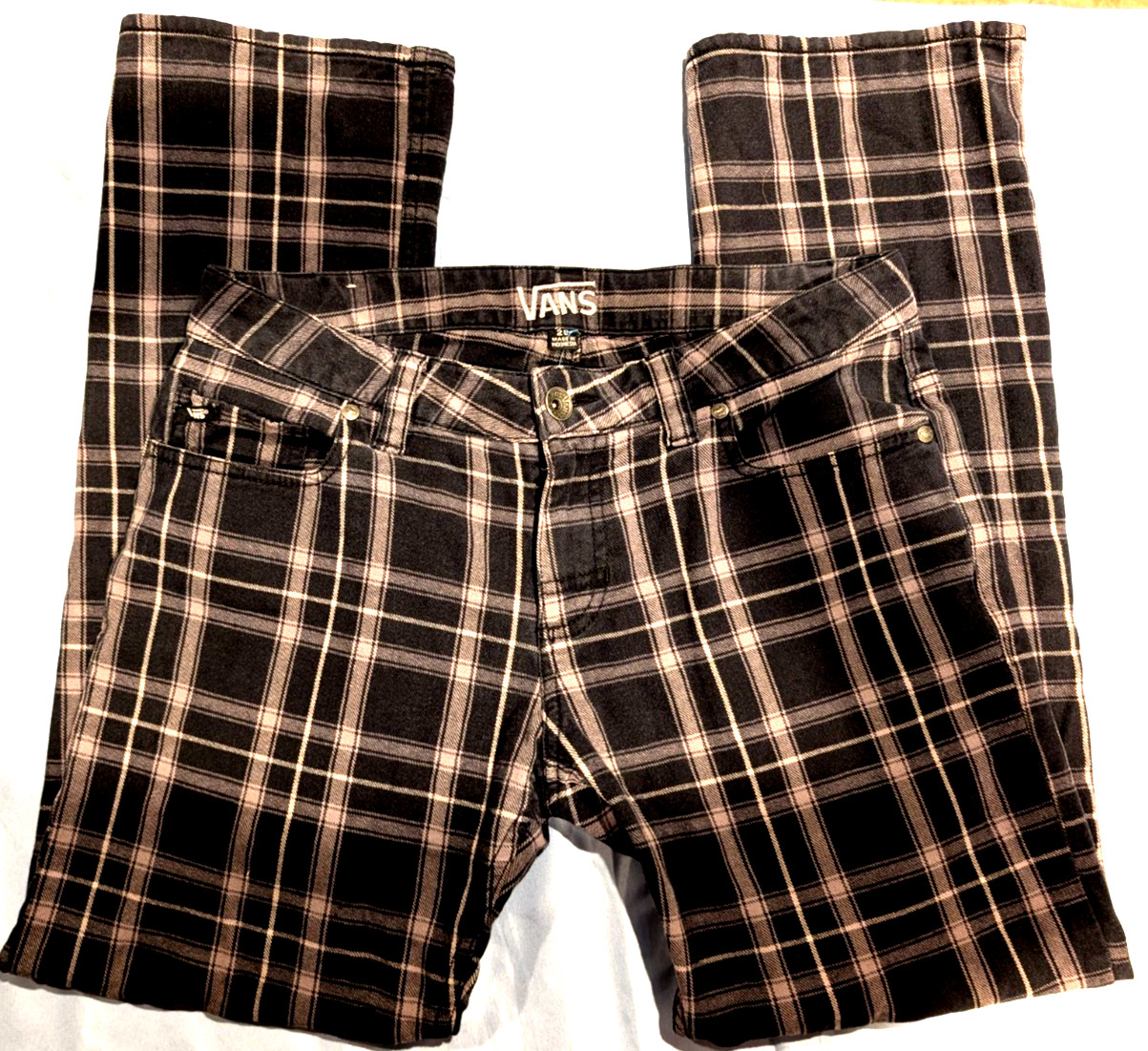 VANS plaid Low-rise Flattering Pants/Jeans retro classic super cute! womens