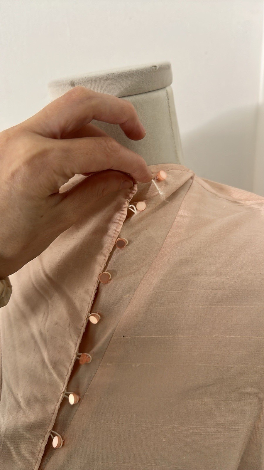 Vintage 80s Does Victorian Pink Regency Peplum blouse