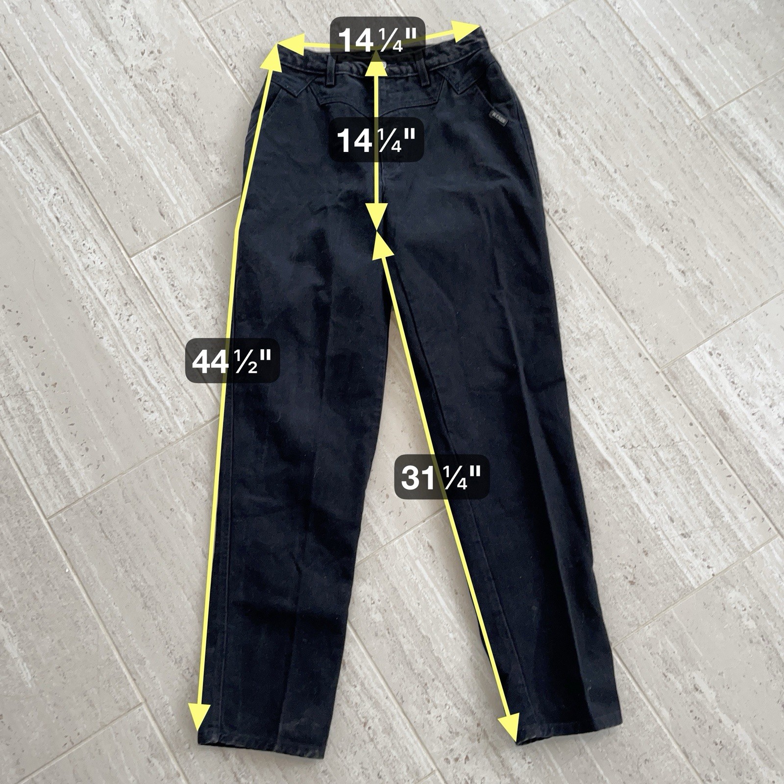 VTG Rockies Rocky Mountain Black Western Bareback Jeans Womens 33/15 High Rise L