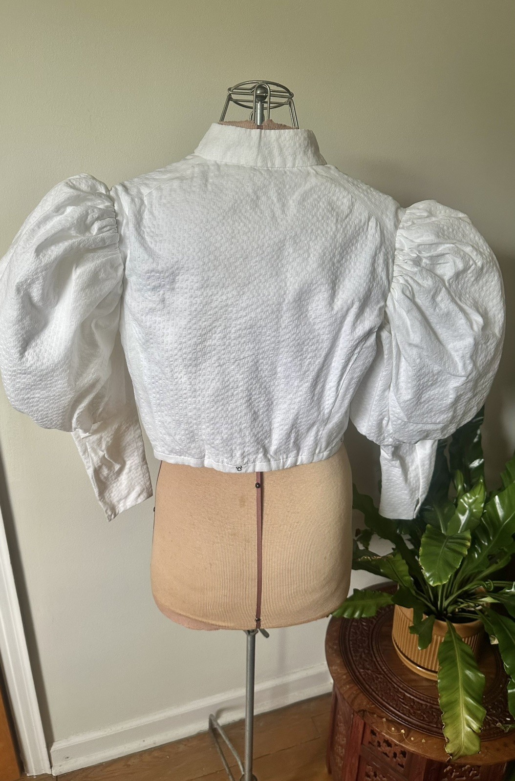 Mutton Sleeved White Victorian Top