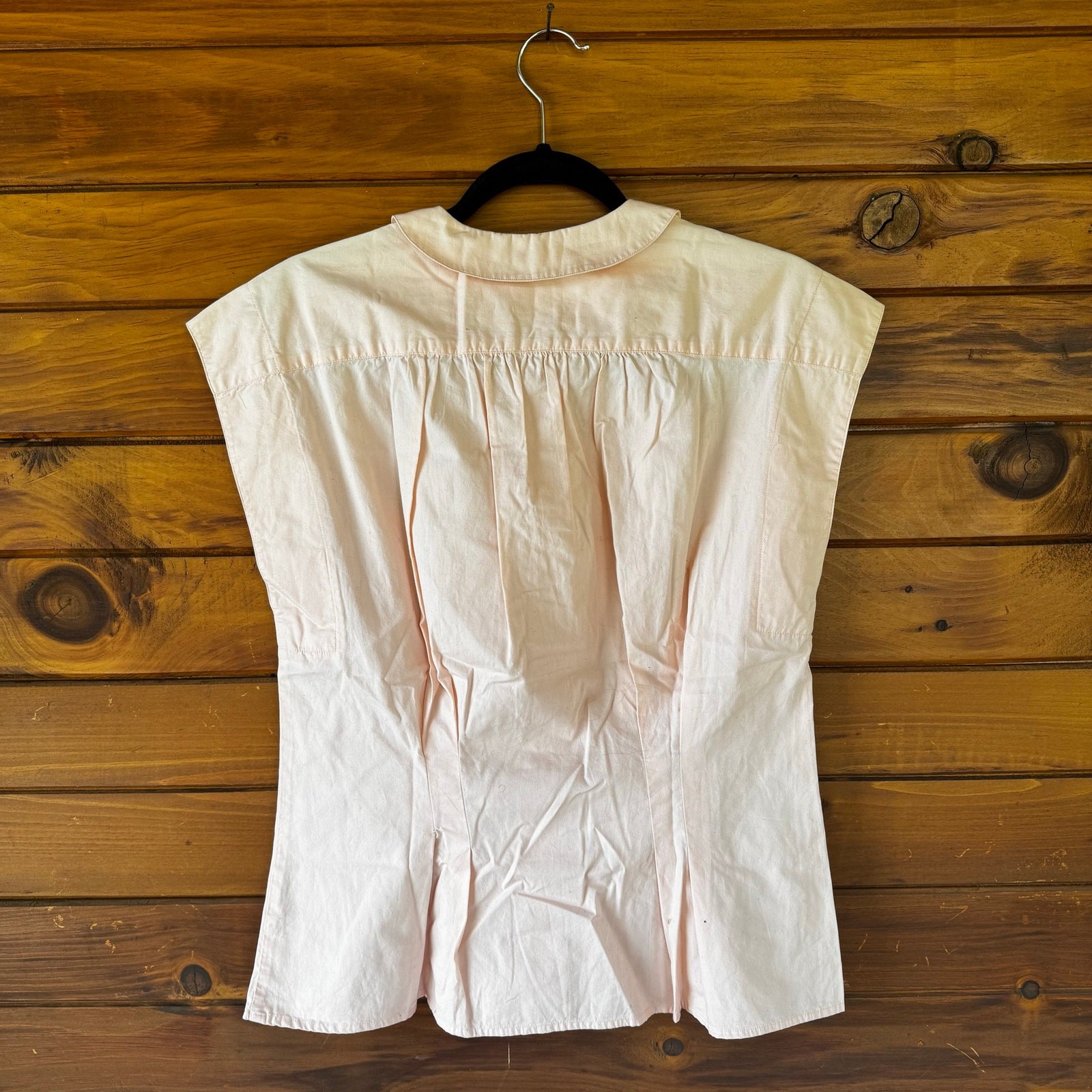 VTG 1990s Cambridge Blush Peter Pan Collar Sleeveless Cotton Top Size 12