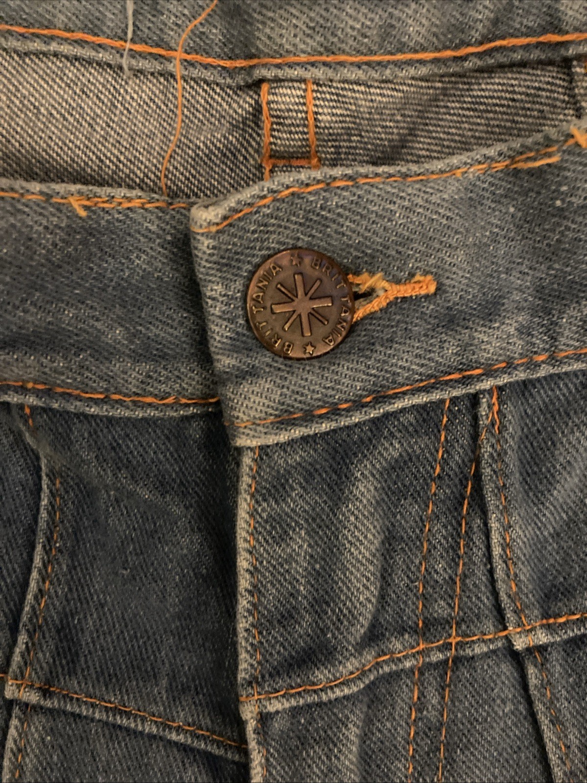 Vintage 70s style Patchwork Brittania Flare Bell Bottom Cotton Denim Jeans