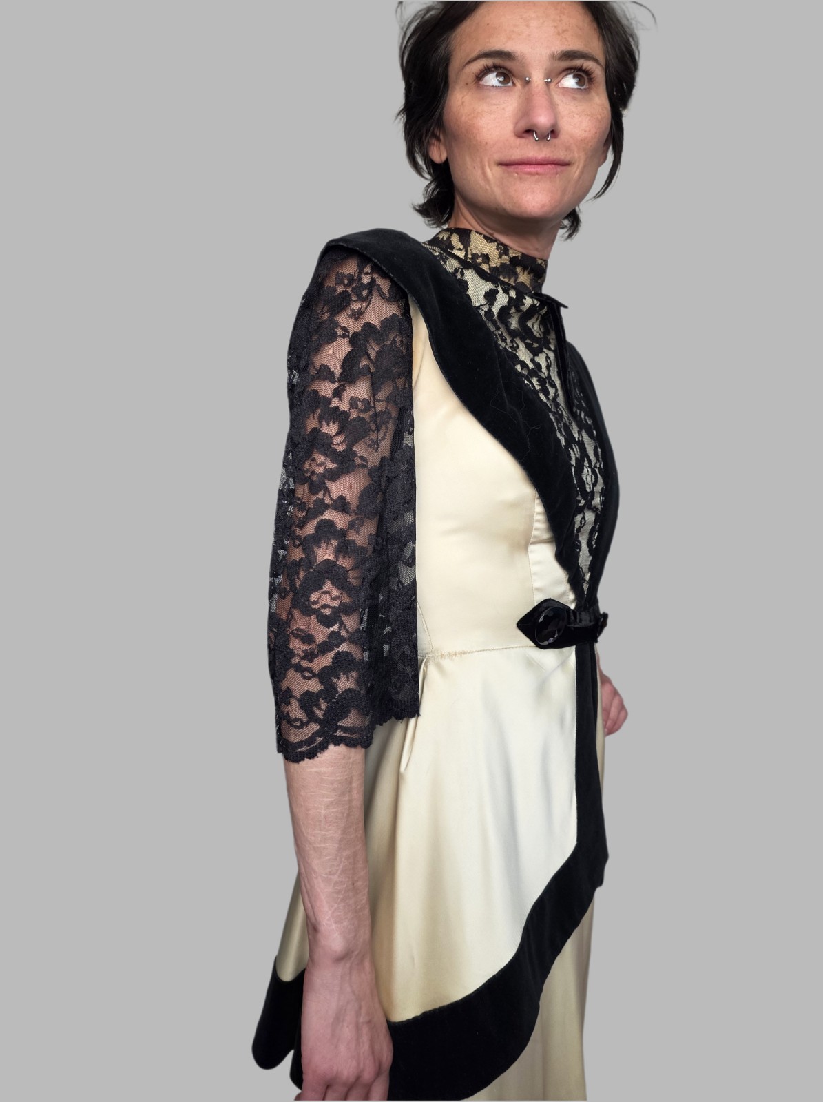 Authentic Edwardian Silk & Velvet Evening Gown | Titanic Era Dress c.1910 |…